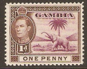 Gambia 1938 1d Purple and brown. SG151. - Click Image to Close