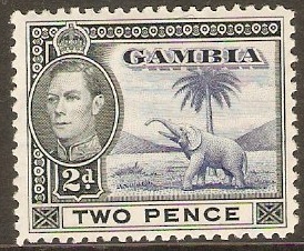 Gambia 1938 2d Blue and black. SG153.
