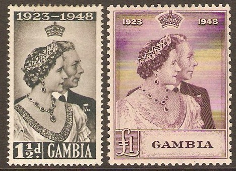 Gambia 1948 Royal Silver Wedding Set. SG164-SG165.