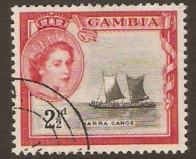 Gambia 1953 2d Black and carmine-red. SG174.