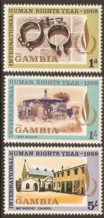 Gambia 1968 Human Rights Set. SG253-SG255.