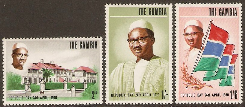 Gambia 1970 Republic Day Set. SG265-SG267.