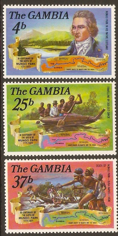 Gambia 1971 Mungo Park Set. SG284-SG287.