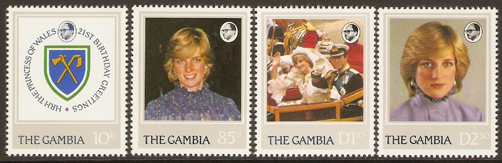 Gambia 1982 Princess of Wales Birthday Set. SG476-SG479.