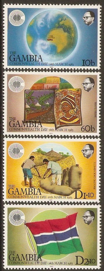 Gambia 1983 Commonwealth Day Stamps Set. SG488-SG491.