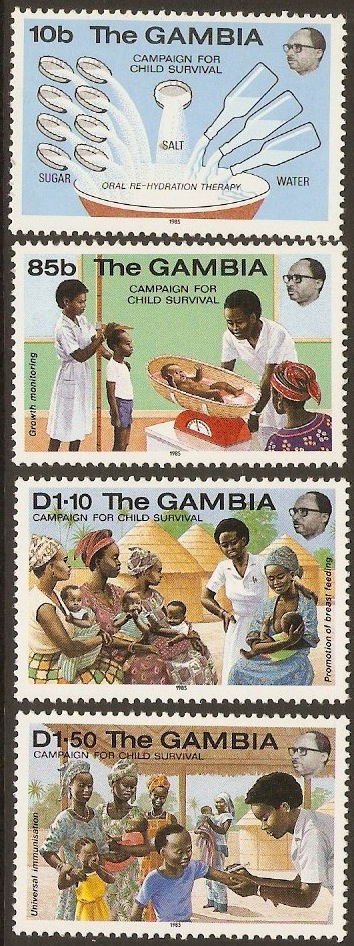 Gambia 1985 Child Survival Campaign Stamps Set. SG573-SG576.