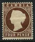Gambia 1886 4d. Brown. SG30.
