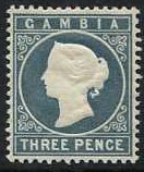 Gambia 1886 3d. Slate-Grey. SG28.