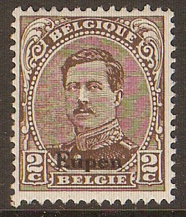 Belgian Occupation 1920 2c Brown. SG26.