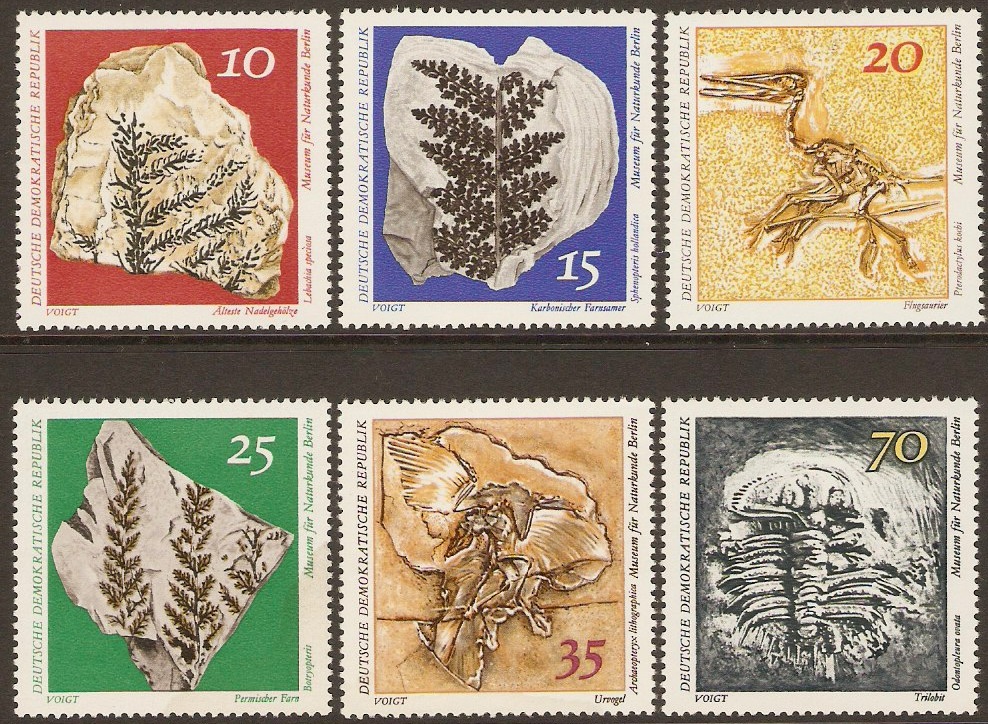 East Germany 1973 Fossils Set. SGE1556-SGE1561.