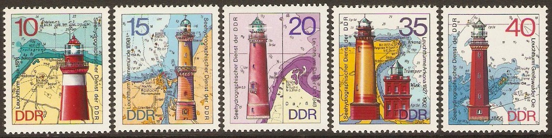 East Germany 1974 Lighthouses Set. SGE1668-SG1672.