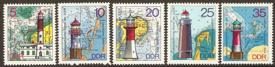East Germany 1975 Lighthouses Set. SGE1760-SGE1764.