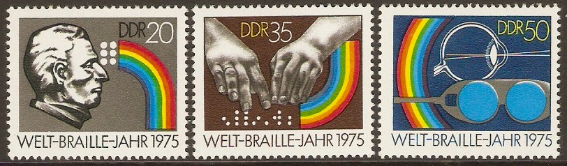East Germany 1975 Braille Year Set. SGE1806-SGE1808.