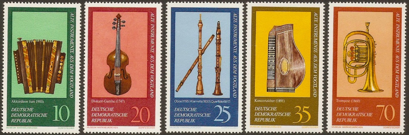 East Germany 1977 Musical Instruments Set. SGE1939-SGE1943.