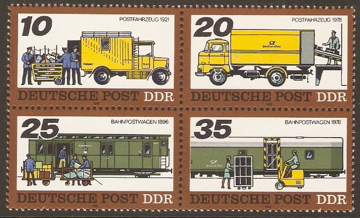 East Germany 1978 Postal Transport Strip. SGE2014a.