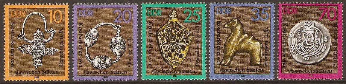 East Germany 1978 Slavonic Treasures Set. SGE2018-SGE2022.