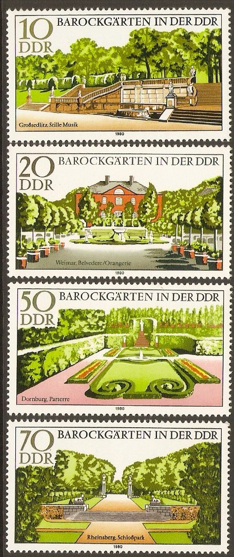East Germany 1980 Baroque Gardens Set. SGE2193-SGE2196.