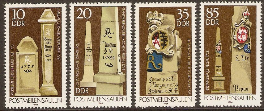 East Germany 1984 Postal Milestones Set. SGE2565-SGE2568.