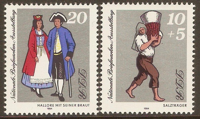 East Germany 1984 National Stamp Exhibition set. SGE2593-SGE2594