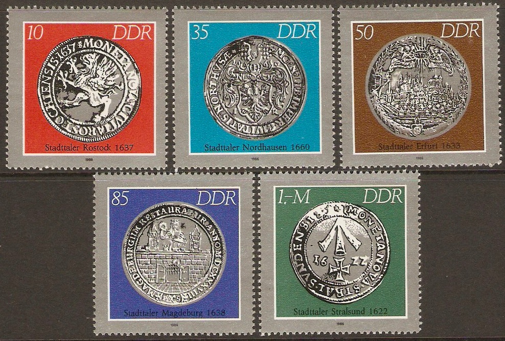 East Germany 1986 Coins Set. SGE2749-SGE2753.