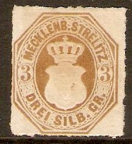 Mecklenburg Strelitz 1864 3sgr Bistre. SG11.