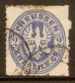 Prussia 1861 2sgr Deep ultramarine. SG35.