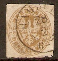 Prussia 1861 3sgr Bistre-yellow. SG36.
