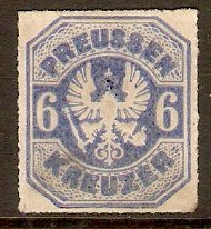 Prussia 1867 6k Ultramarine. SG45.