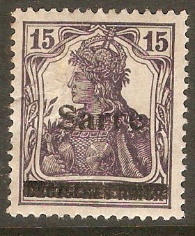 Saar 1920 15pf Slate-violet. SG7.