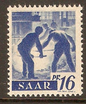 Saar 1947 16pf Ultramarine. SG210.