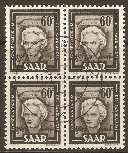 Saar 1949 60c Black. SG265.