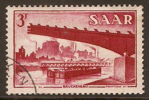 Saar 1952 3f Views series. SG318.