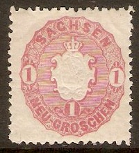 Saxony 1863 1ngr Rose. SG39.
