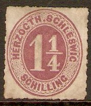 Schleswig Holstein 1867 1s Dull mauve. SG30.