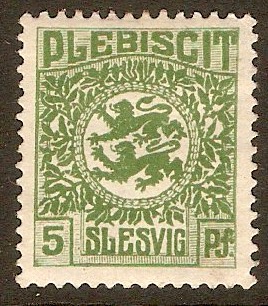 Schleswig 1920 5pf Green. SG2.