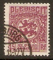 Schleswig 1920 15pf Claret. SG5.