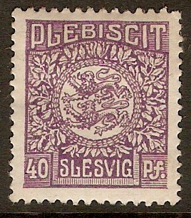 Schleswig 1920 40pf Violet. SG9.