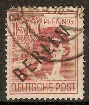 West Berlin 1948 60pf Red-brown - Allied Occupation. SGB14.