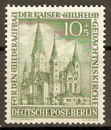 West Berlin 1953 10pf +5pf Green. SGB107.