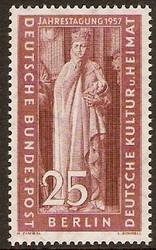 West Berlin 1957 25pf Cultural Congress Stamp. SGB169.