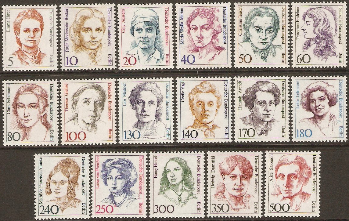 West Berlin 1986 Famous German Women Set. SGB732-SGB748. - Click Image to Close