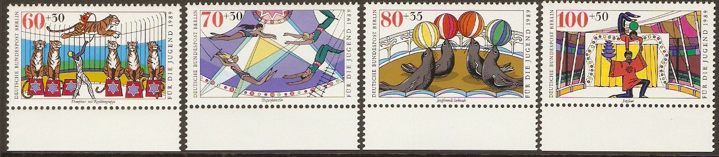 West Berlin 1989 Circus Stamps Set. SGB819-SGB822.