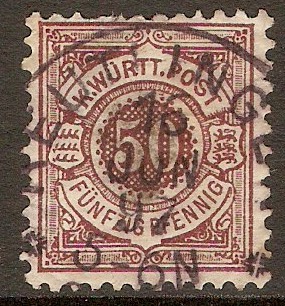 Wurttemberg 1890 50pf Purple-brown. SG132.