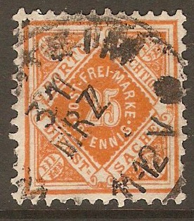 Wurttemberg 1896 25pf Orange - Municipal Stamp. SGM150.