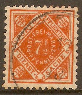 Wurttemberg 1906 7pf Orange - Municipal stamp. SGM172.
