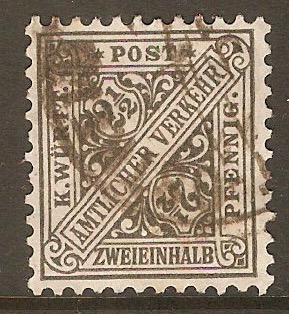 Wurttemberg 1906 2pf Grey - Official stamp. SGO182.