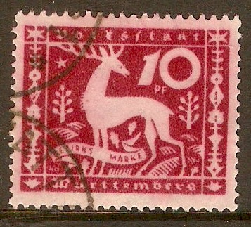 Wurttemberg 1920 10pf Claret - Municipal Stamp. SGM245.