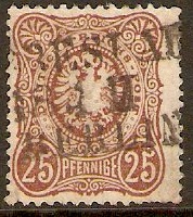 Germany 1875 25pf Red-brown. SG35.
