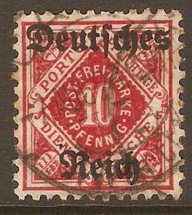 Germany 1920 10pf Rose - Official stamp. SGO156.