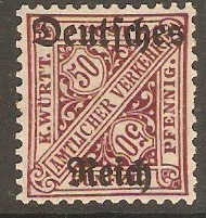 Germany 1920 50pf Wurttemberg Official series. SGO166.